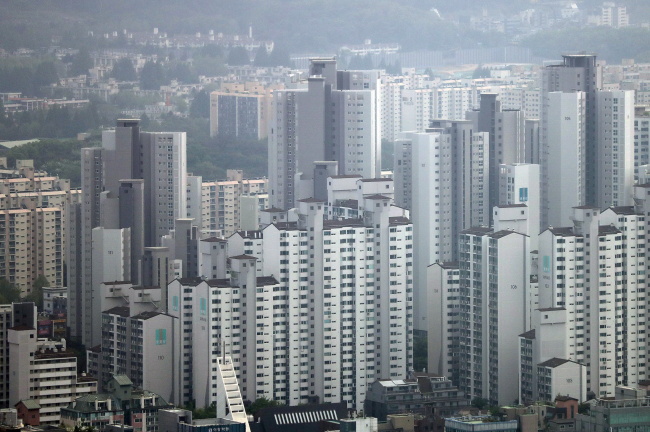 강남권 아파트 단지 밀집지역 모습. [연합뉴스]