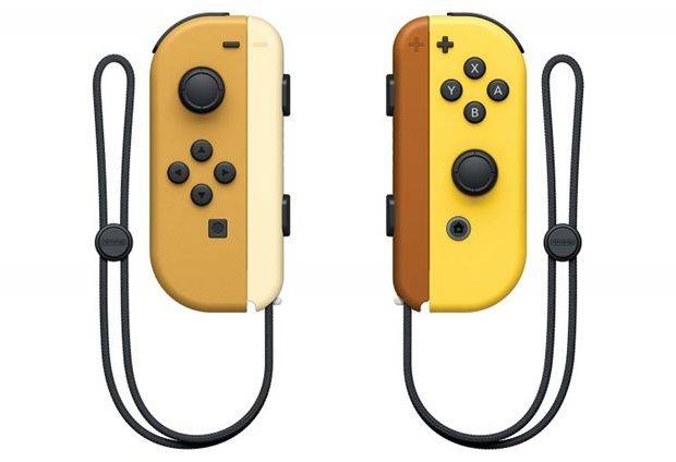 왼쪽이 이브이 버전 조이스틱, 오른쪽이 피카츄 버전 조이스틱이다. (사진=닌텐도)