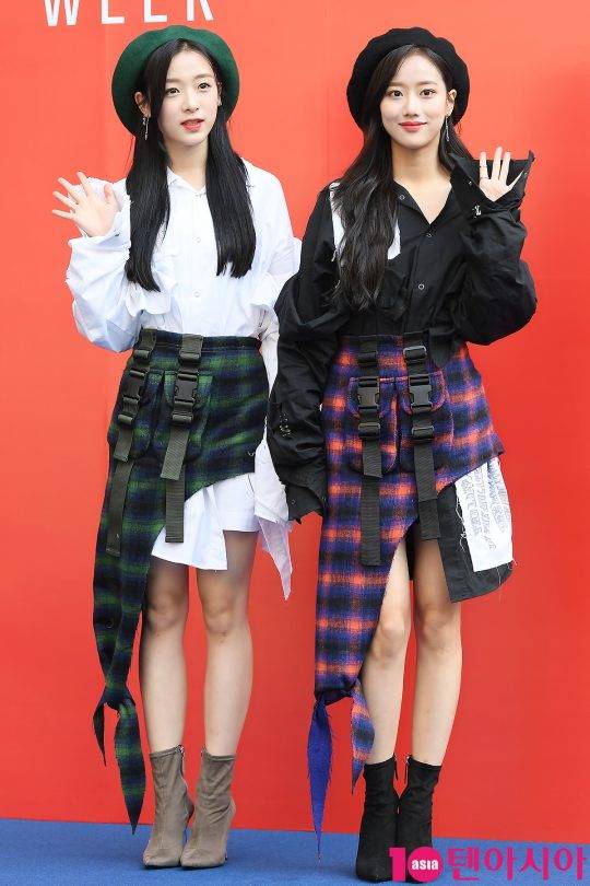 에이프릴 진솔, 나은이 16일 오후 서울 중구 동대문디자인플라자(DDP)에서 열린 ‘2019 S/S 헤라서울패션위크’ 알쉬미스트 컬렉션에 참석했다.
