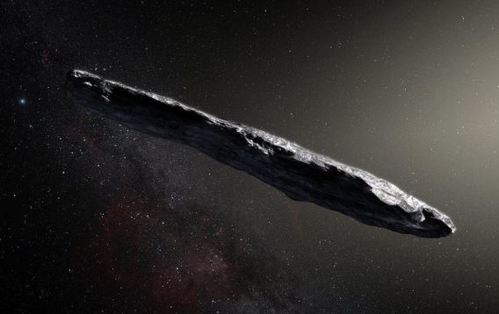 【서울=뉴시스】지난 10월 중순 사상 처음으로 포착된 외계 소행성(interstellar asteroid)이 우무아무아가 오는 2019년 1월 쯤 태양계를 빠져 나갈 것으로 보인다고 연구팀이 20일(현지시간) 발표한 논문에서 전망했다. 사진은 '우무아무아'의 가상 이미지. <사진출처: 나사>2017.11.21