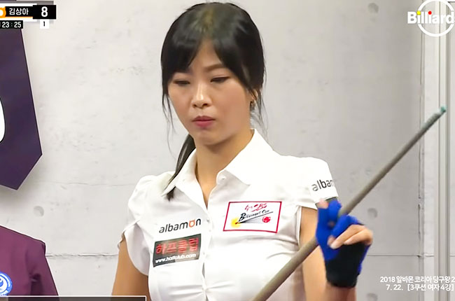 3쿠션 여자부는 김상아가 4구 우승을 차지한 윤경남을 꺾고 우승했다.(사진=빌리어즈TV)