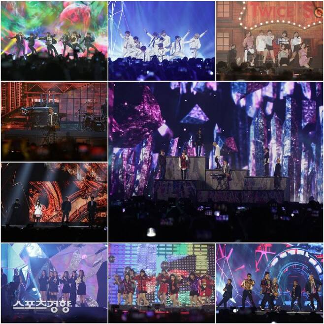 올해 1회를 개최한 ‘MBC플러스X지니뮤직 어워즈’ 주요 장면. 사진 MBC플러스, 지니뮤직