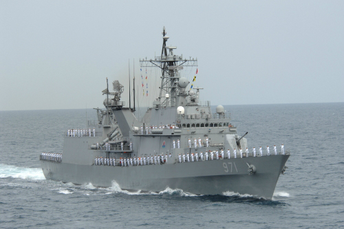해군 구축함 광개토대왕함은 동해상을 중심으로 활동하고 있다. 해군 제공