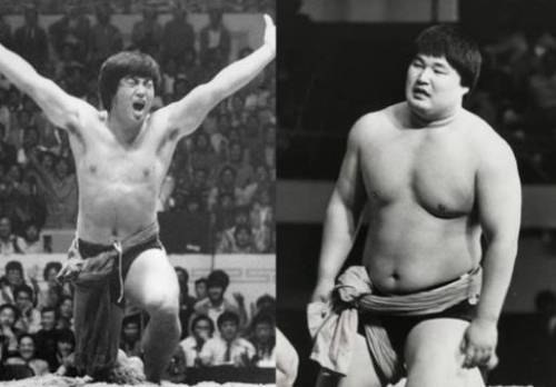 씨름선수 시절 이만기(사진 왼쪽), 강호동(〃오른쪽).
