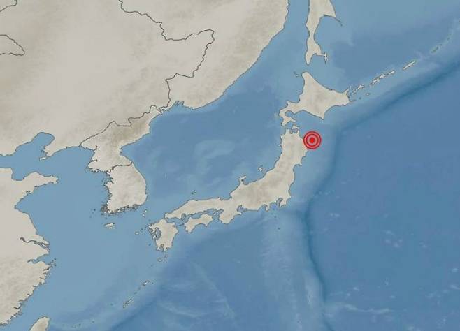 일본 이와테현에서 현지시간으로 26일 오후 5시 30분 규모 5.7의 지진이 발생했다. (사진=기상청 홈페이지 캡처)