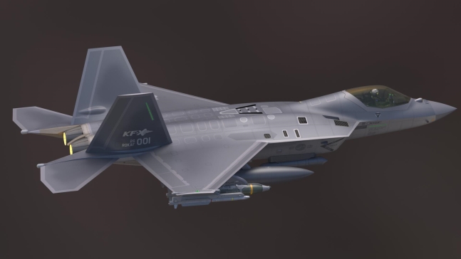 사진은 한국형 전투기(KF-X) 상부 측면 기본설계 형상 모습. 방위사업청 제공