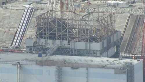 후쿠시마 제1원전 모습(외부). NHK 방송화면 캡처