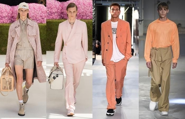 2019 봄여름 패션쇼에 등장한 핑크색 남성복./디올, 버버리, 아크네스튜디오