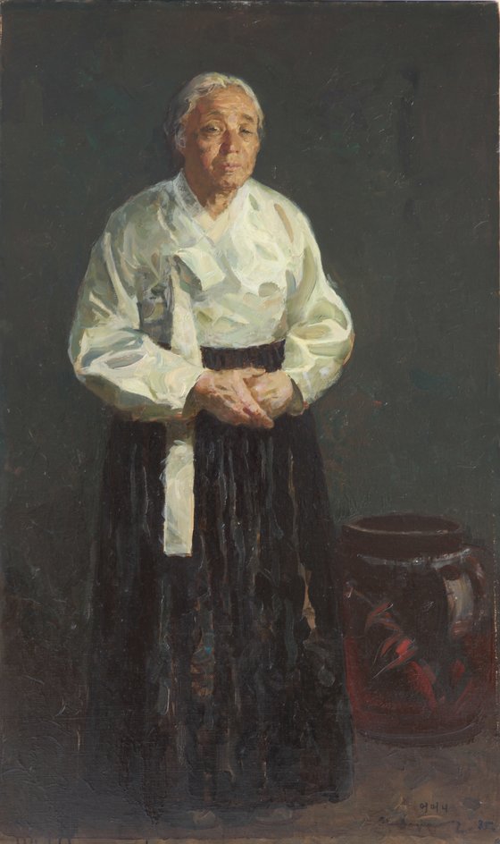 1985년 변월룡이 그린 어머니 초상화. 어머니는 1945년에 돌아가셨다. [사진 학고재갤러리]