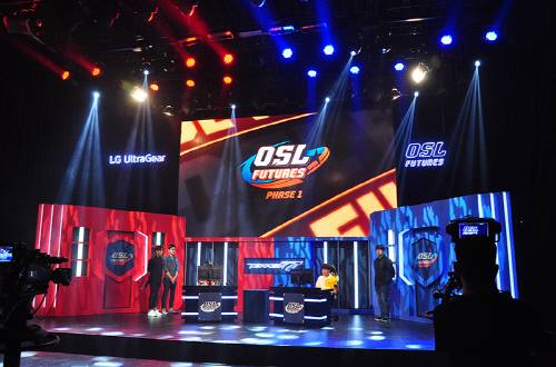 LG 울트라기어 OSL 퓨처스 P1이 펼쳐지고 있는 상암동 e스포츠 경기장