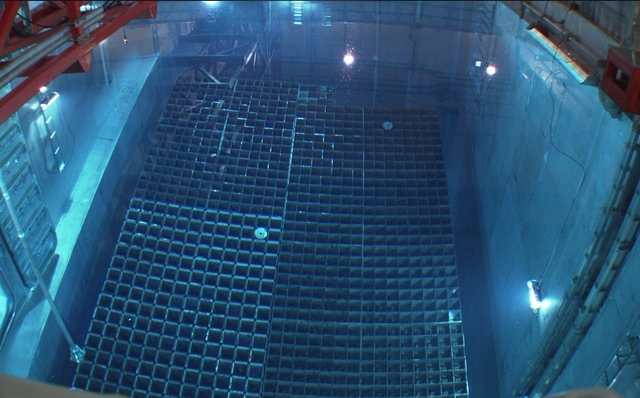 국내 한 원자력발전소의 임시저장 수조에 폐연료봉이 보관되어 있다. 한국수력원자력 제공