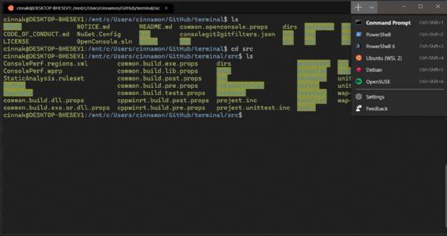 마이크로소프트 스토어에 등록된 윈도 터미널 앱 소개 스크린샷.