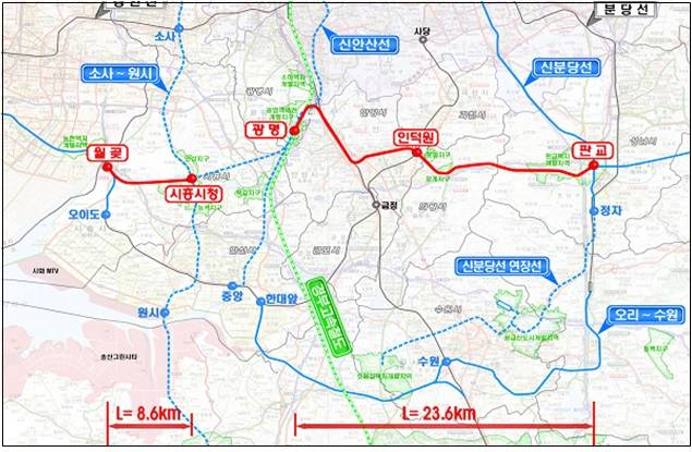 월곶-판교 복선전철 노선도 /자료=국토교통부