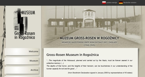 폴란드 그로스-로젠 박물관 홈페이지 [홈페이지 캡처]
