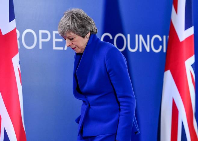 테리사 메이 영국 총리가 지난 4월 벨기에 브뤼셀에서 열린 유럽이사회 회의에 참석하고 있다. /사진=AFP.