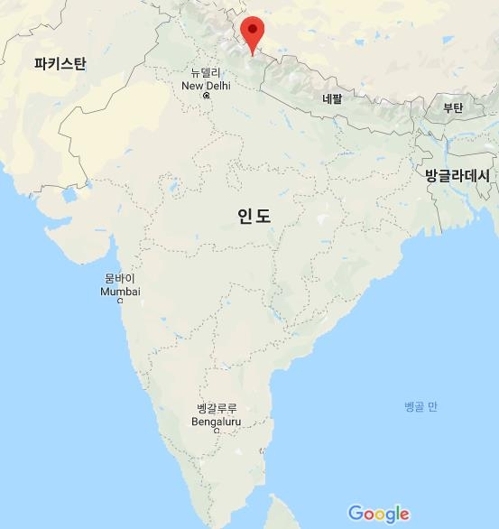 루프쿤드 호수 지점(빨간색) [구글맵]