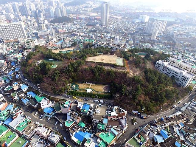 부산왜성 전경(부산박물관 제공)