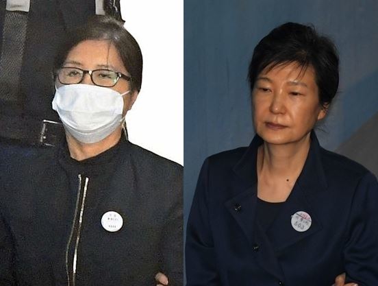 ‘비선실세’ 최순실(왼쪽)씨와 박근혜 전 대통령. 한국일보 자료사진