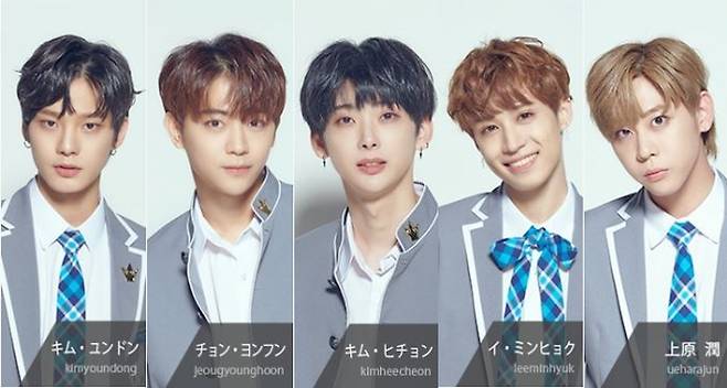 왼쪽부터 김윤동 정용훈 김희천 이민혁 우에하라준