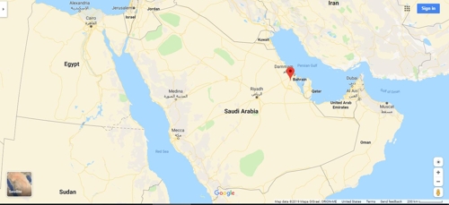사우디 아브카이크 석유시설 위치(붉은점) [구글맵 캡처]