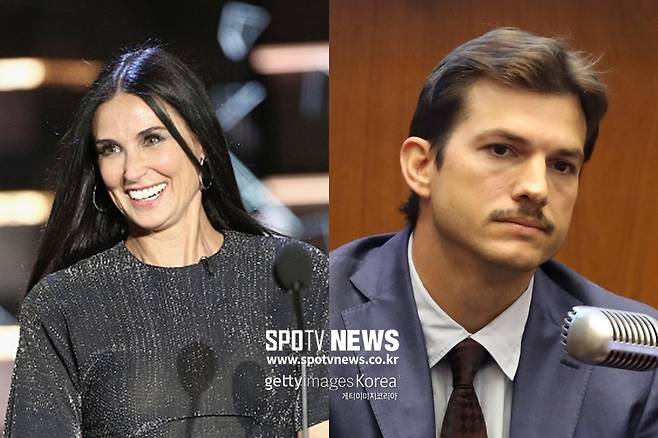 ▲ 성생활 폭로전에 나선 데미 무어, 전 남편 애쉬튼 커쳐 ⓒgettyimages