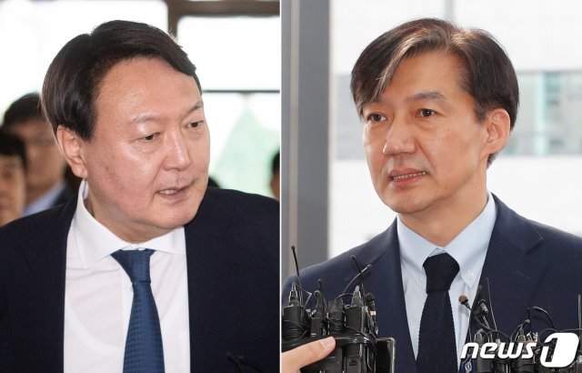 조국 법무부장관(오른쪽)과 윤석열 검찰총장. 2019.9.25/뉴스1 © News1