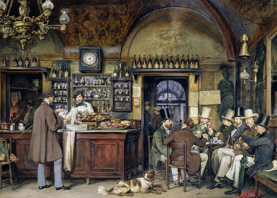 루드비히 파시니가 19세기에 그린 카페 그레코의 모습. [사진 위키피디아]