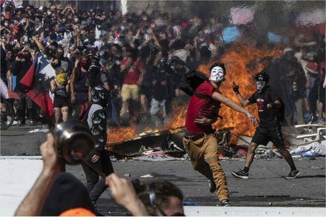 칠레 시위(사진=AFP/연합뉴스 제공)