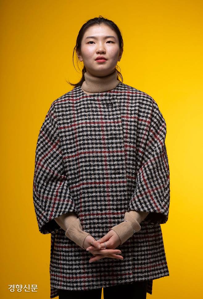 지난 23일 경향신문 인터뷰실에서 심석희 선수가 그간의 심경을 이야기하고 있다. 우철훈 선임기자 photowoo@kyunghyang.com