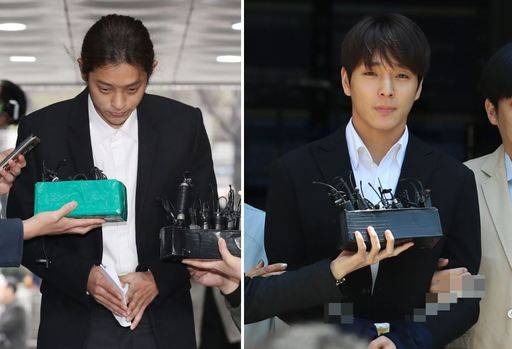 왼쪽부터 가수 정준영과 밴드 FT 아일랜드의 전 리더 최종훈.