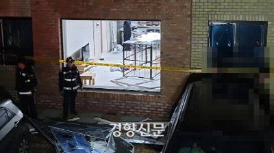 LP가스 고무호스가 파손돼 가스가 폭발한 연립주택 현장. 제주소방서 제공