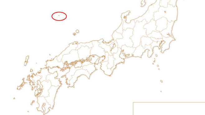 2020도쿄올림픽·패럴림픽 조직위원회 공식 사이트의 성화 봉송 경로 지도에 표시된 독도(붉은색 원) (사진=2020도쿄올림픽·패럴림픽 조직위원회 사이트 캡처)