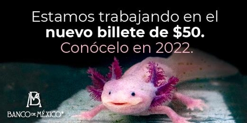 멕시코 중앙은행 "새 50페소 지폐, 2022년에 만나요' [멕시코 중앙은행 트위터 캡처]