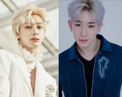 몬스타엑스 형원(왼쪽 사진)과 전 멤버 원호(오른쪽 〃). 사진=스타쉽 엔터테인먼트