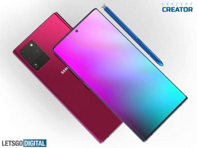 갤럭시노트20 렌더링 이미지. (사진=저메인 스미트, 레츠고디지털)