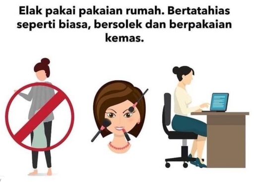 말레이시아 여성부가 집에서 화장하라 권고한 포스터 (사진=말레이시아 여성가족개발부)