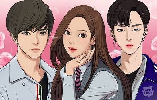 웹툰 ‘여신강림’ 주인공 이수호, 임주경, 한서준(왼쪽부터). 가수 차은우가 드라마화된 ‘여신강림’에서 이수호 역을 맡았다. 웹툰 캡처