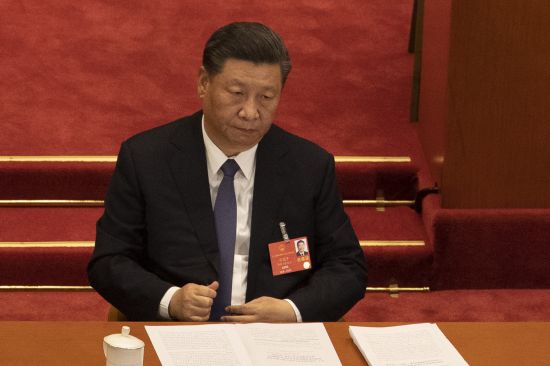 지난 22일 베이징 인민대회당에서 열린 전국인민대표대회 개막식에 참석한 시진핑 중국 국가 주석. AP연합뉴스