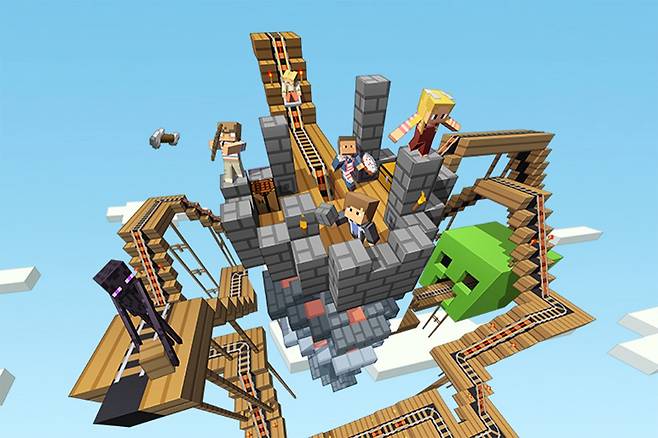 <마인크래프트>의 피라미드는 하루아침에 지어지지 않는다.