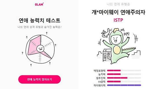 글램 MBTI 연애유형 테스트