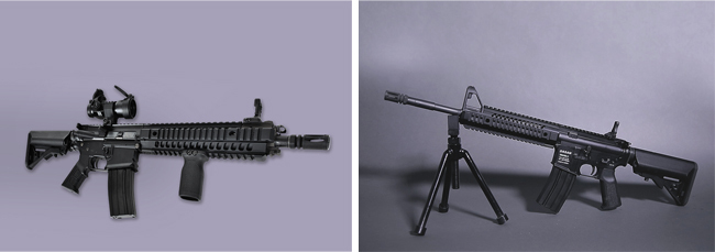 다산기공이 생산한 소총들. CAR816(왼쪽). DSAR15. [다산기공]