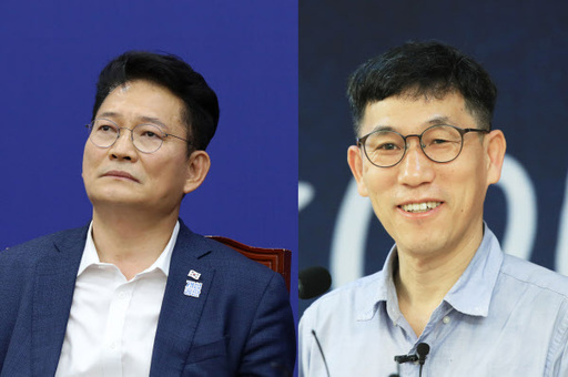 (왼쪽부터) 송영길 더불어민주당 의원과 진중권 전 동양대 교수. 뉴시스, 연합뉴스