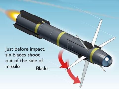 표적을 타격하기 직전에 칼날 6개가 미사일 측면에서 튀어나오도록 설계됐다. 알카에다 연계조직의 수장 알아루리 공격에 사용된 'R9X'[트위터 캡처, 재판매 및 DB 금지]