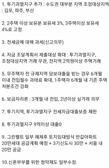 부동산 추가 대책 내용을 예상한 지라시/사진= 온라인 커뮤니티 및 SNS