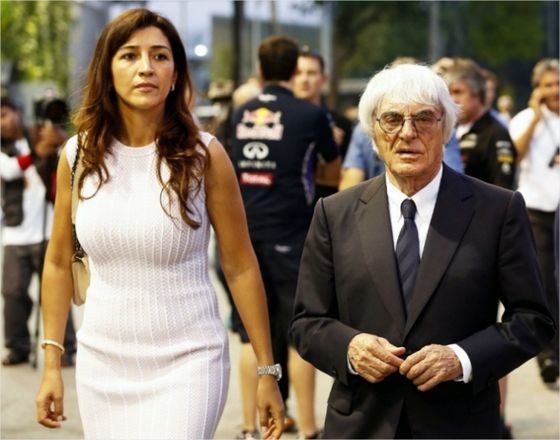 지난 2014년 버니 에클레스톤 전 F1 회장과 그의 부인 파비아나 플로시 모습. 연합뉴스