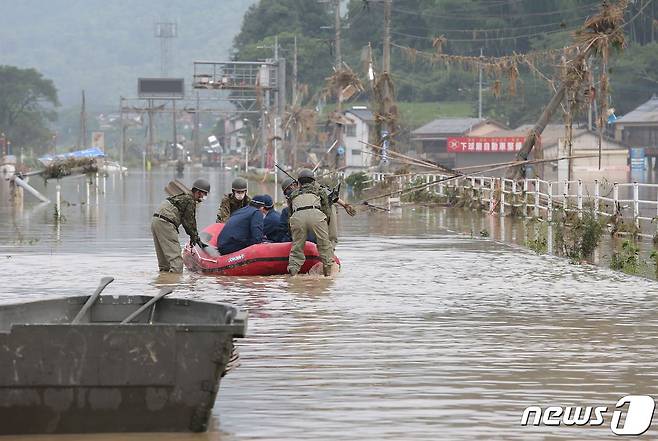 일본 폭우 피해. © AFP=뉴스1