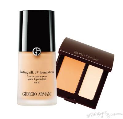 조르지오아르마니뷰티 래스팅 실크 UV 파운데이션 SPF20 30ml 8만2천원대. 로라메르시에 시크릿 카뮤플라지 5.52g 5만원대.