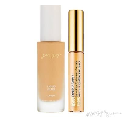 제스젭 리퀴드 필터 30ml 3만4천원(왼쪽). 에스티로더 더블웨어 플로리 스 컨실러 7ml 4만2천원.