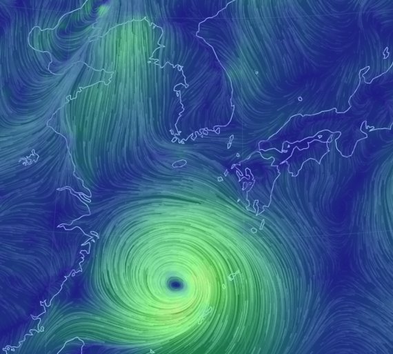 기상청 비주얼맵을 통해 본 제8호 태풍 '바비'의 모습. 기상청 제공.