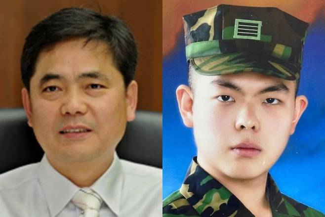 국민의힘 곽상도(왼쪽) 의원과 해병대에서 복무한 아들/페이스북